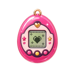 Pink mini digital pet charm sticker