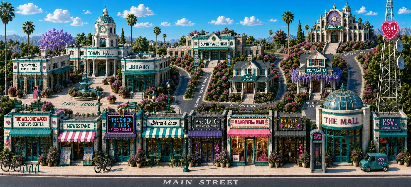 SUNNYVAiLE, showing every town building