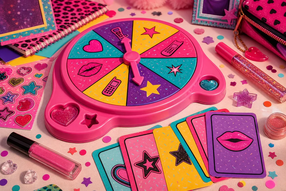 Retro Girl Talk board game styled for LAiDIES prompts