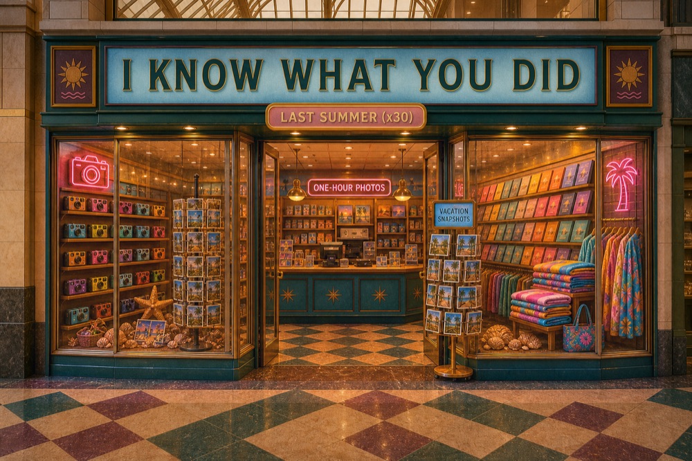 I Know What You Did Last Summer storefront — nostalgic experiences shop