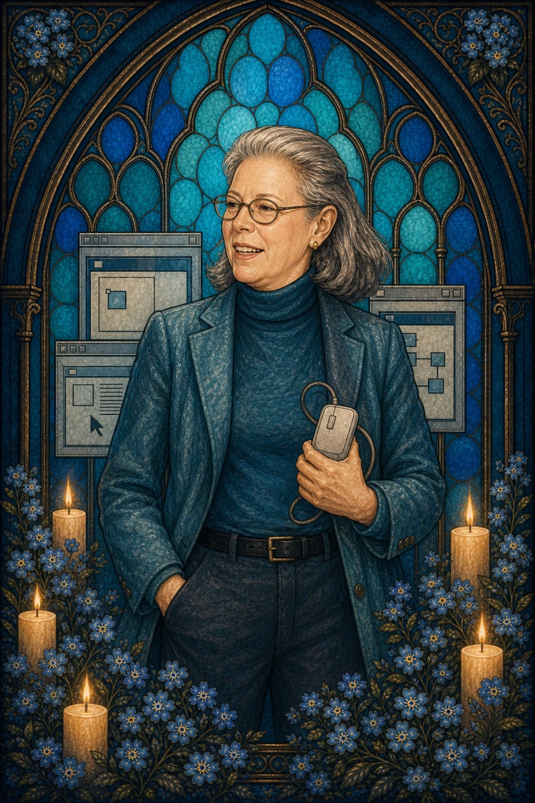 Adele Goldberg — Y2K stained-glass portrait