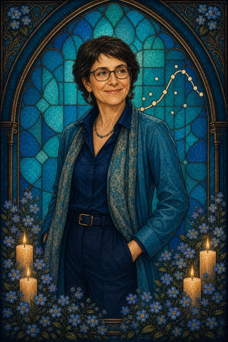 Grace Wahba — Y2K stained-glass portrait