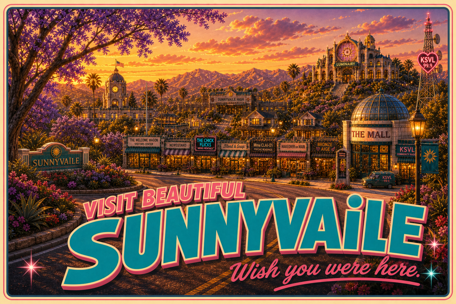 Welcome to SUNNYVAiLE postcard