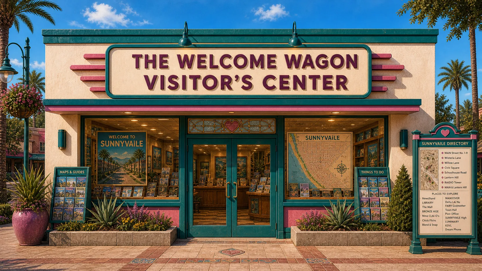 The Welcome Wagon visitors' centre in SUNNYVAiLE